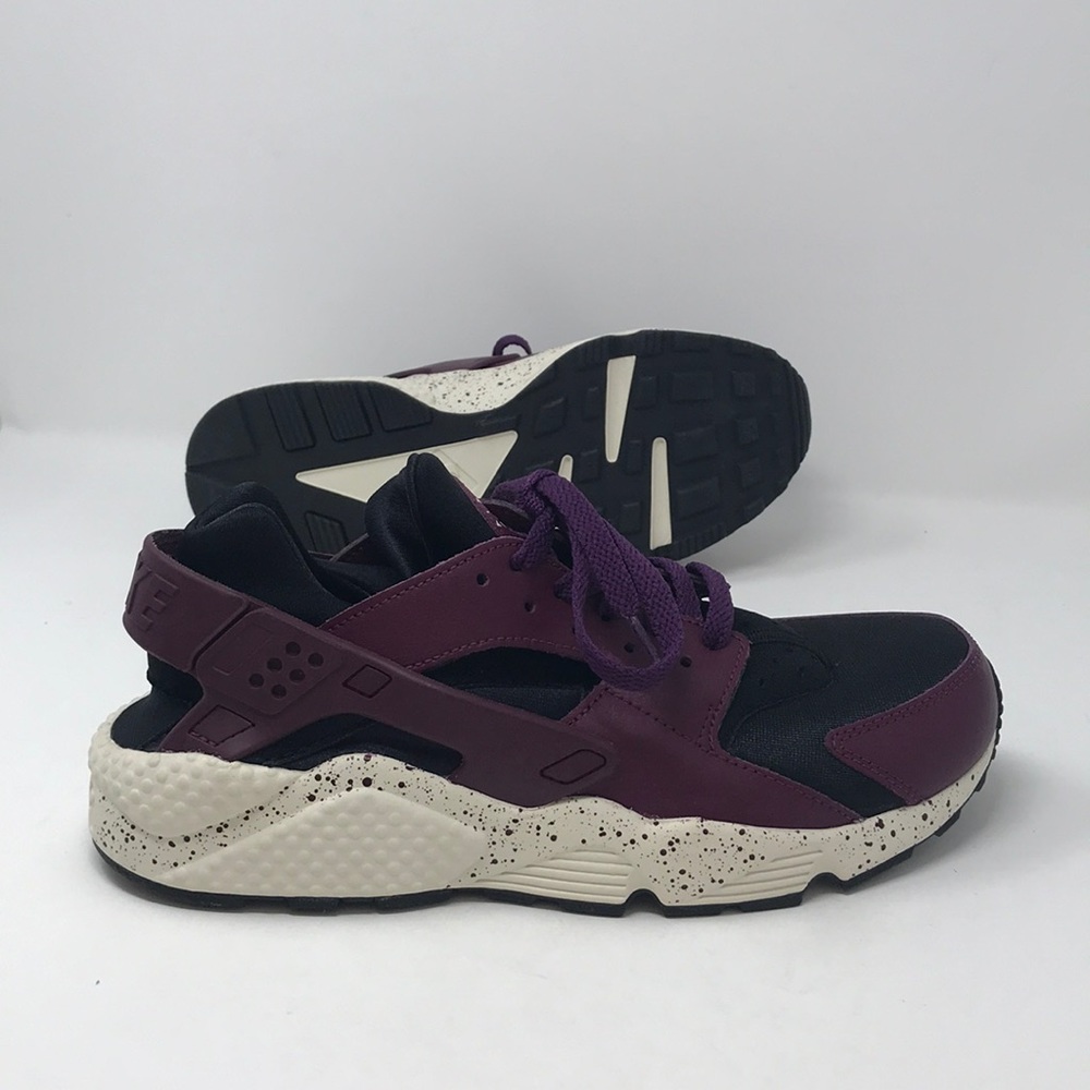 NWT NikeID Huarache Run Burgundy B/W Dots W AUTHEN - Picture 3 of 8